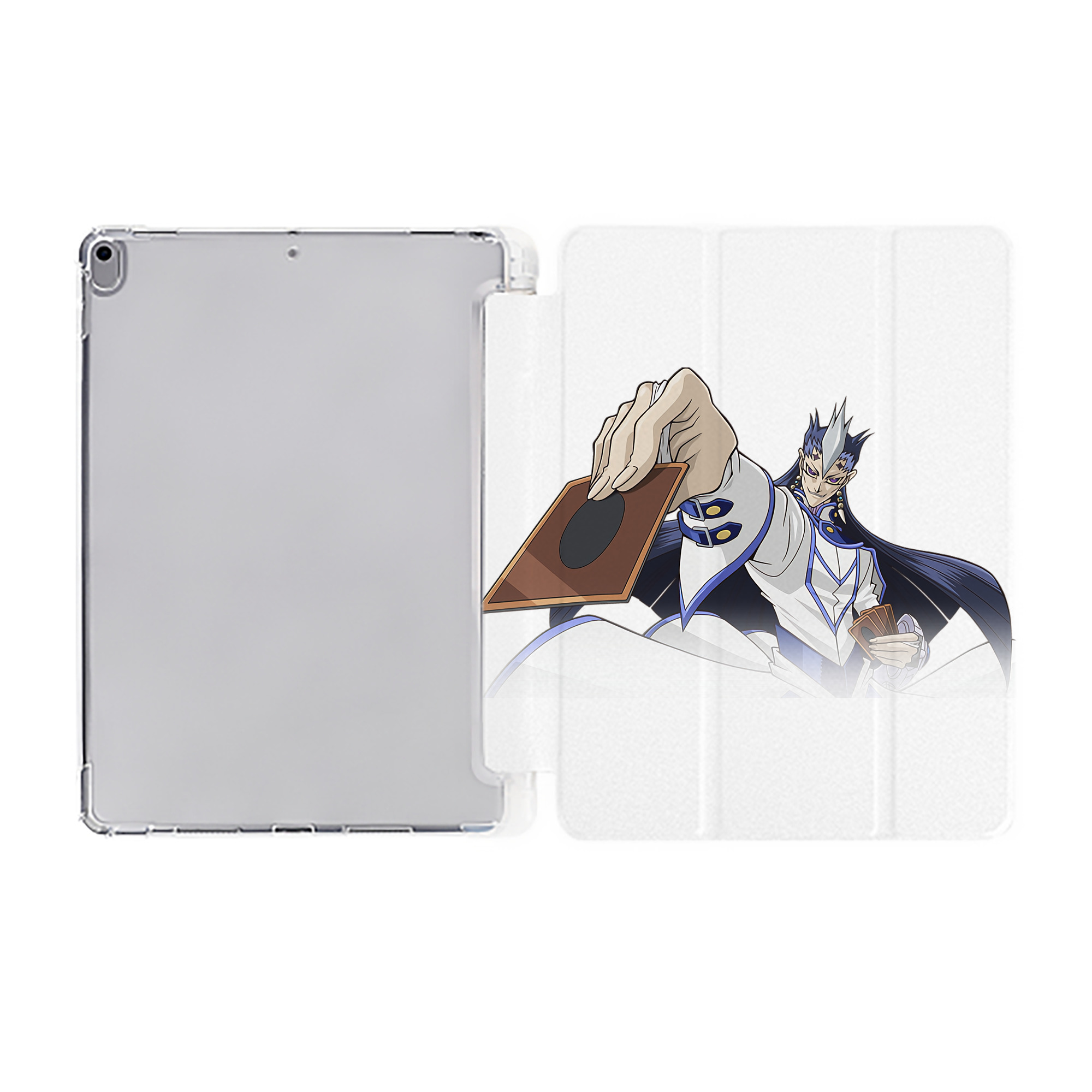 （画像用） 遊☆戯☆王 Yu-Gi-Oh! IPad ケース ペン収納付き 三つ折りスタンド PUレザー×シリコン 対応機種9.5/10.5/10.9インチ